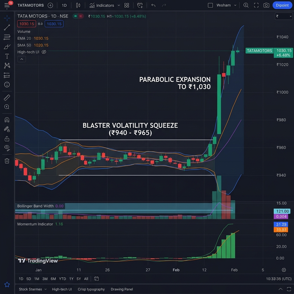 TATA MOTORS Blaster Volatility Squeeze on NSE India