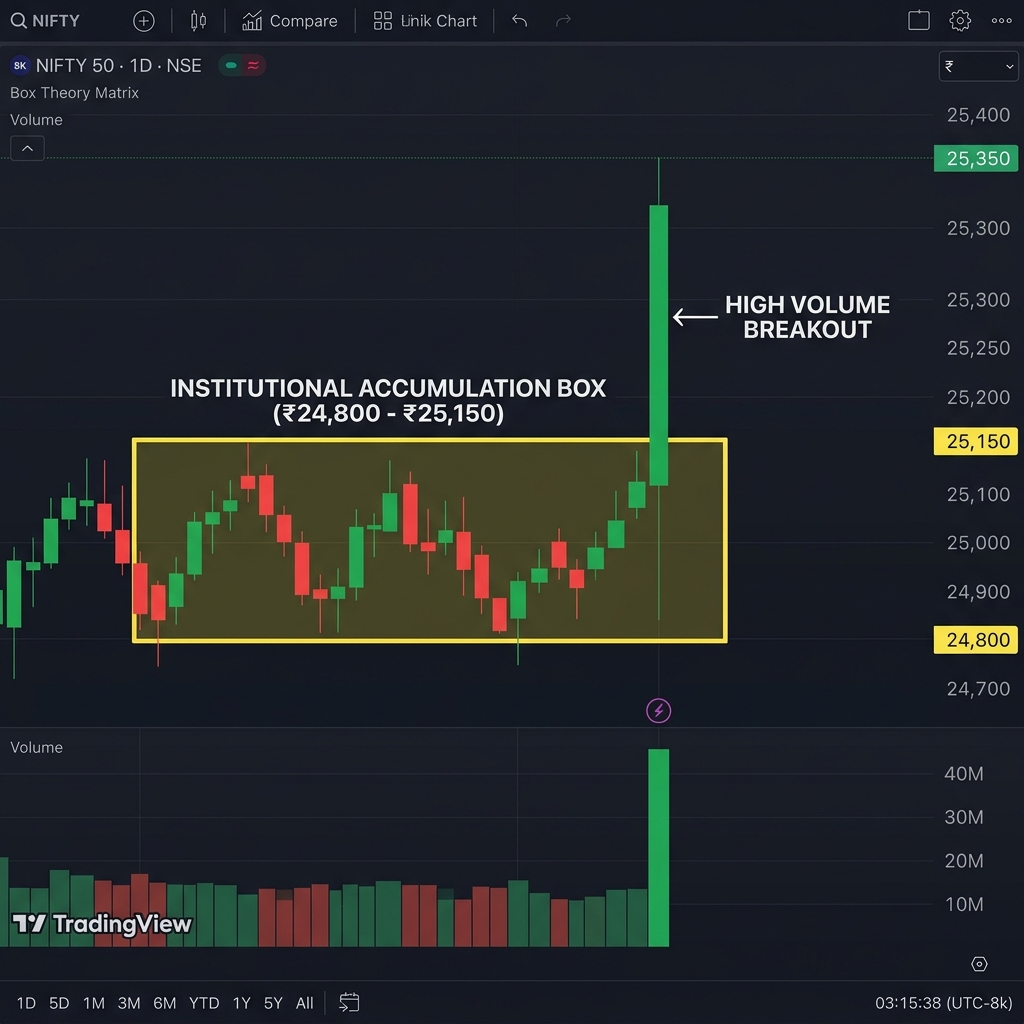 NIFTY 50 Institutional Accumulation Box Breakout on NSE India