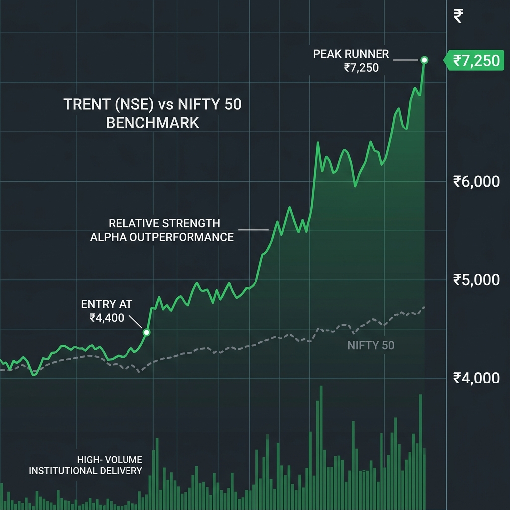 TRENT vs NIFTY 50 Relative Strength Chart on NSE India