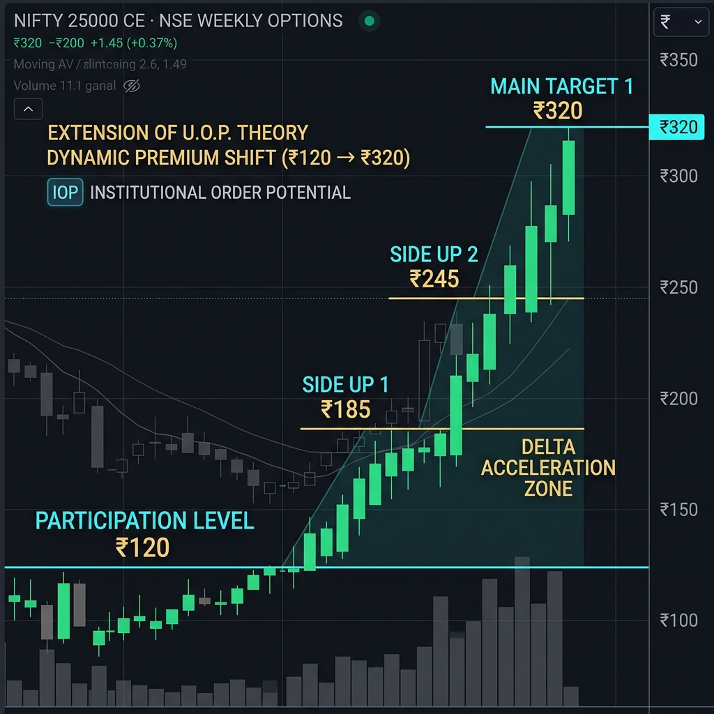 NIFTY 25000 CE Weekly Options UOP Extension Chart on NSE India